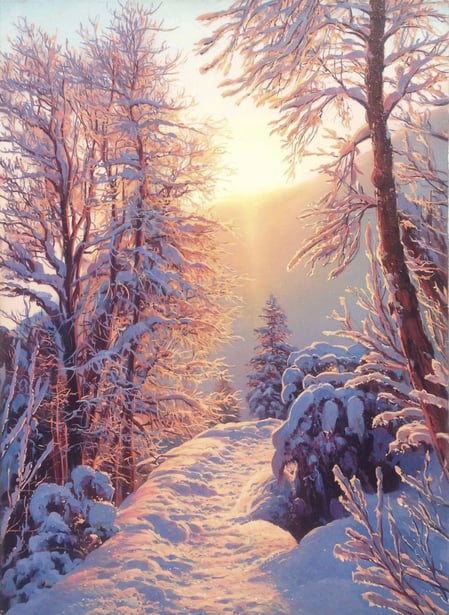 a snowscape oil painting by EXPLO staff member Lisa 