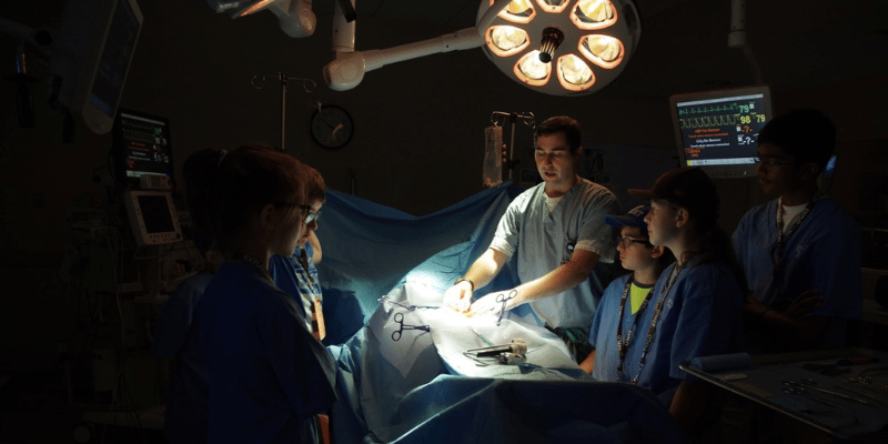 Dr. Eyre with EXPLO students