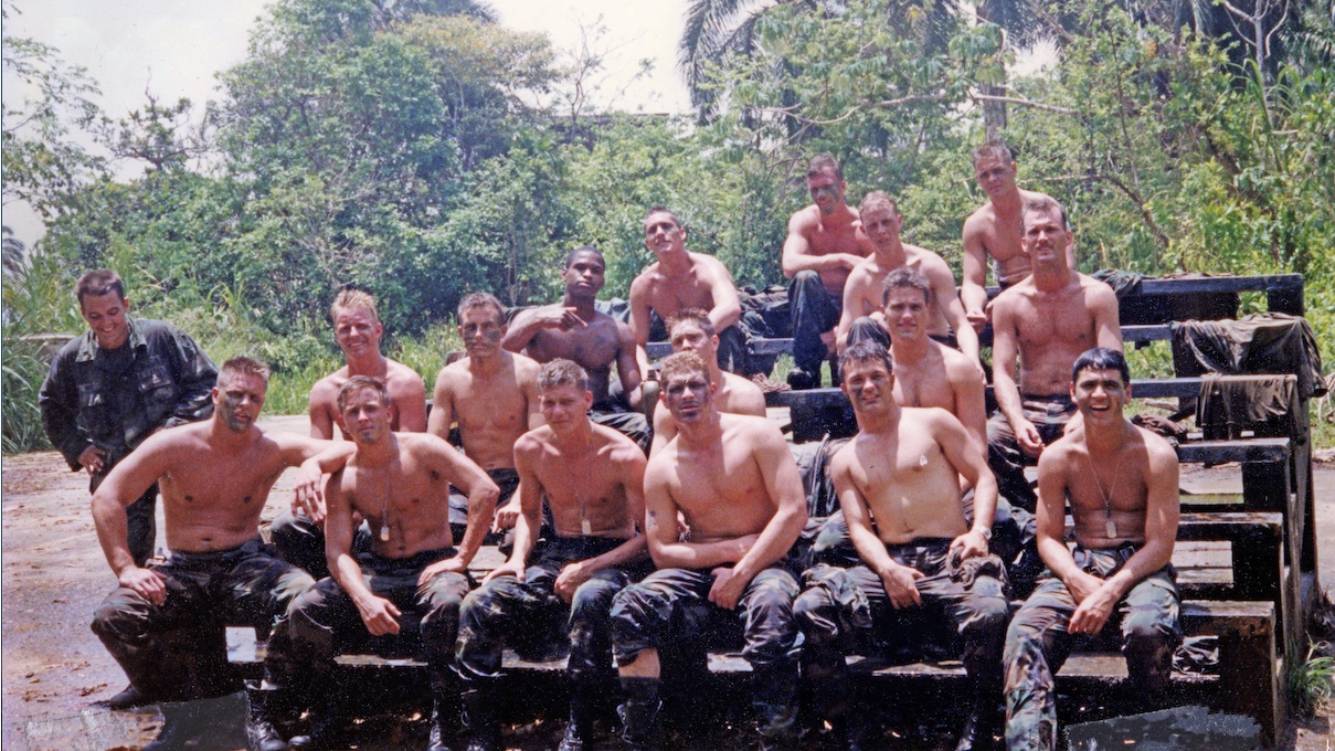 Eric Edwards and his platoon in Panama